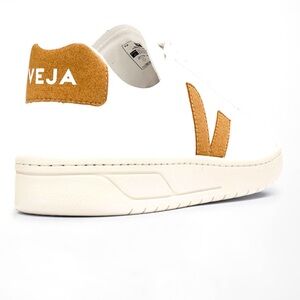 Veja White and Tan Athletic Shoes